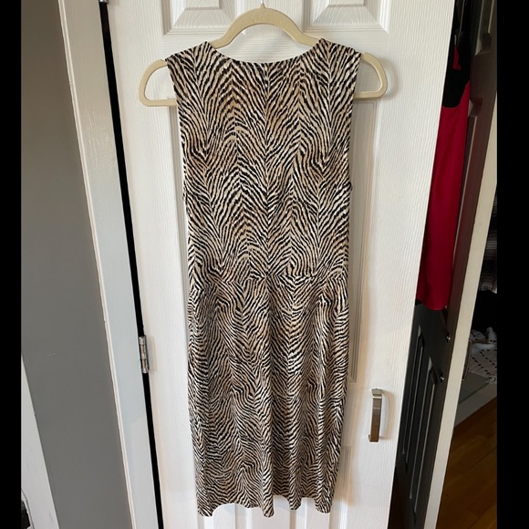 2/$40 NWT Banana Republic Faux wrap sleeveless dress, animal print, Size Small - Picture 11 of 12